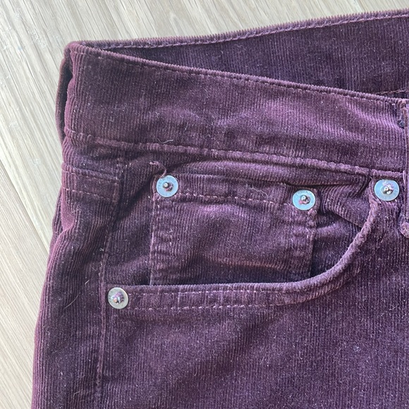 Rag & Bone Wine color corduroy skinny pants - Picture 2 of 9